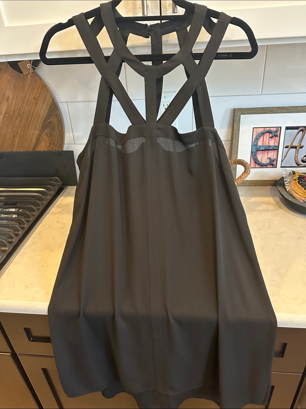 BCBGMaxAzria Black Strappy Mini Dress